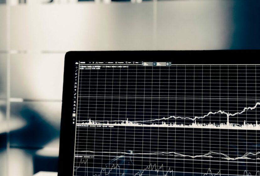computer shows a graph of successful work