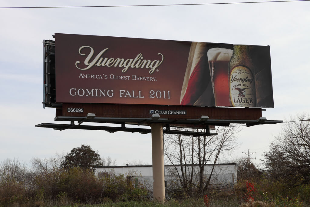 Billboard advertisement for beer.
