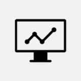 Result Monitoring A computer showing an upward graph displaying Facebook ads results.