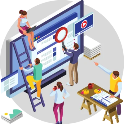 A group of Google advertising professionals working hard on a new campaign.