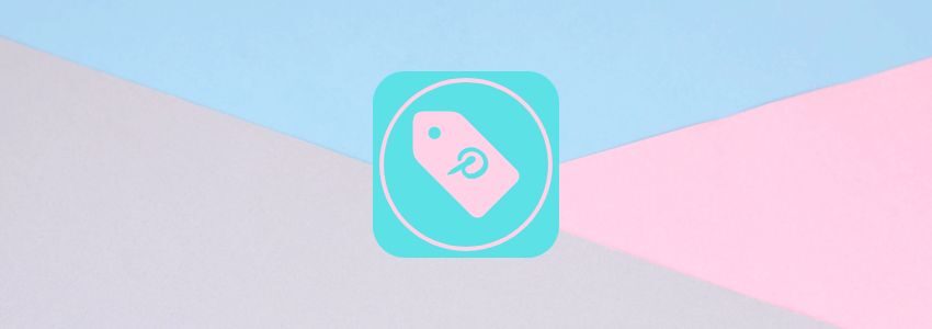 The Pinterest icon in a pastel-colored background.