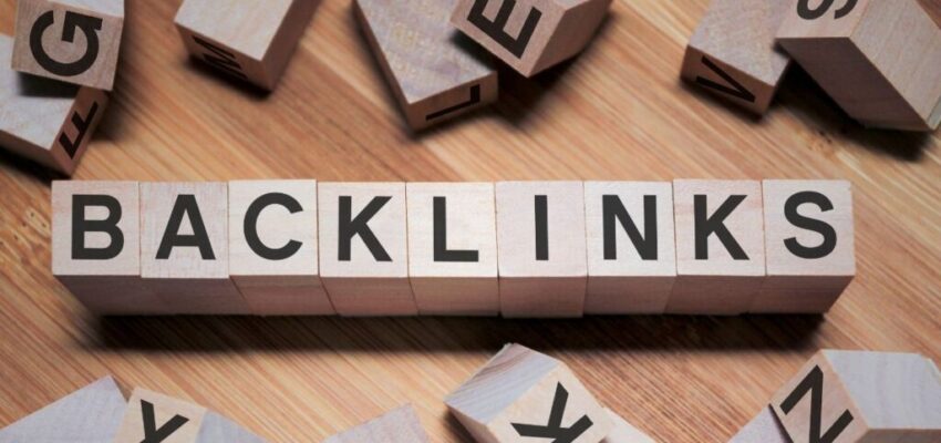 A bunch of letter blocks spelling the word "backlinks".