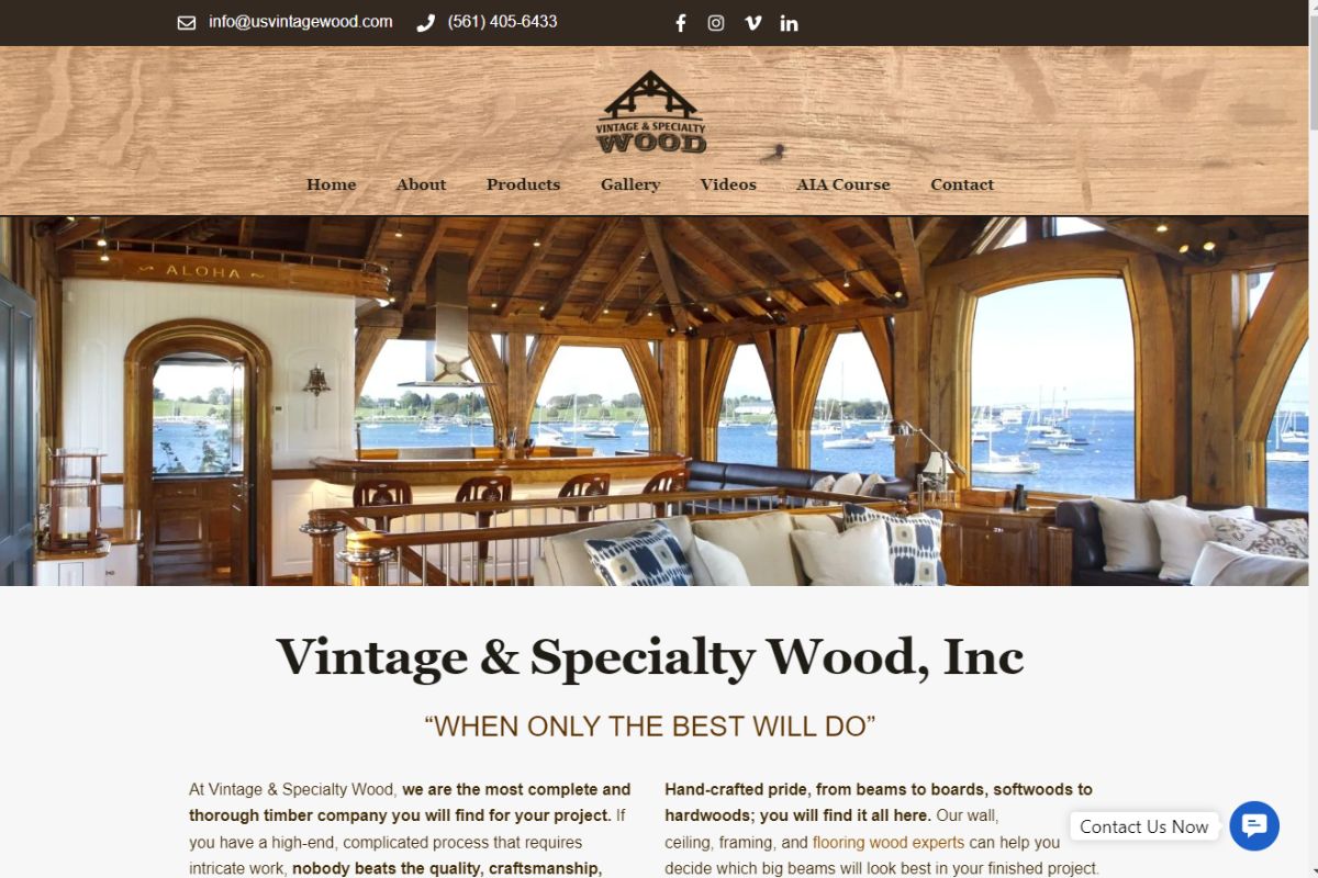 Vintage & Specialty Wood Website