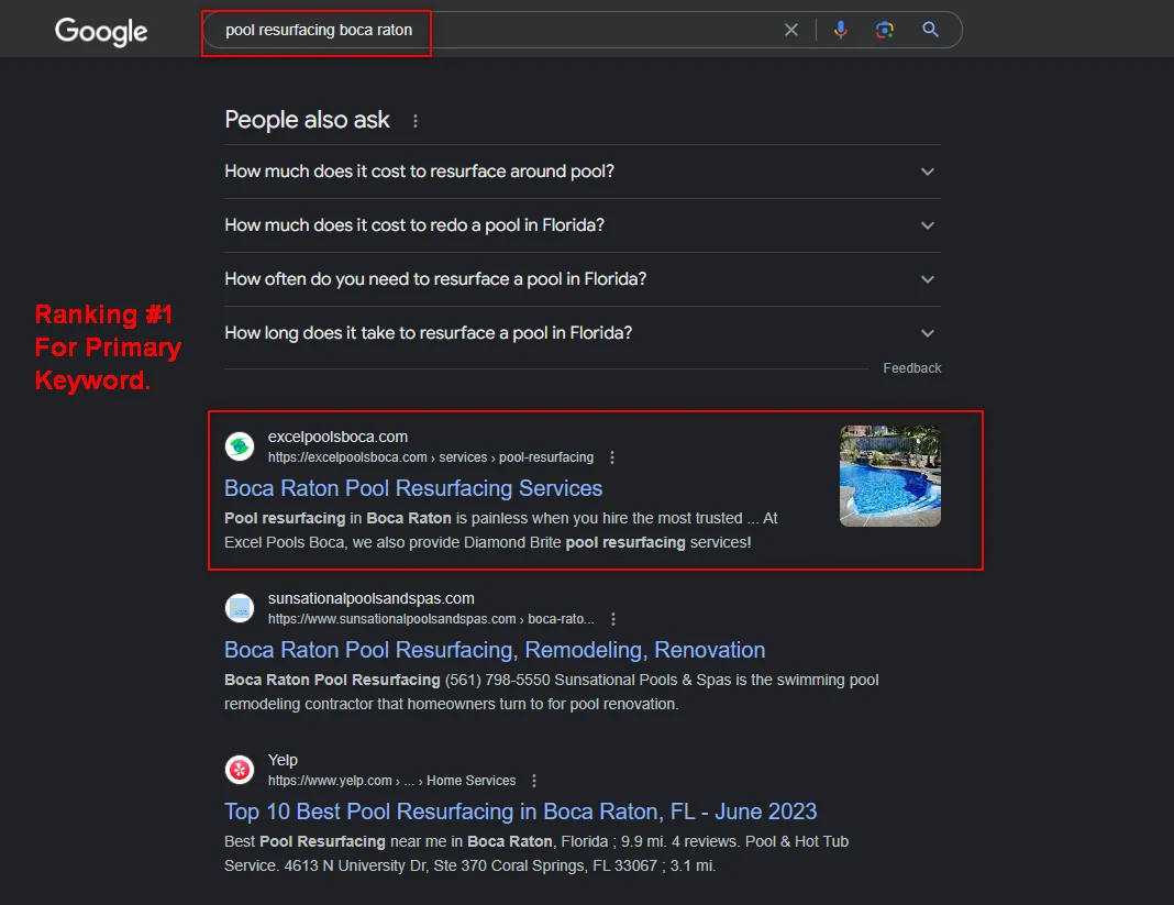 SEO Case Study SERPS Page