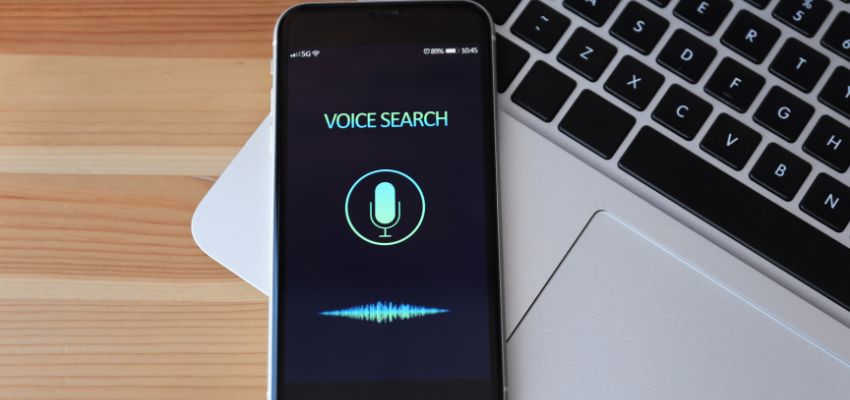 Phone showing voice search feature