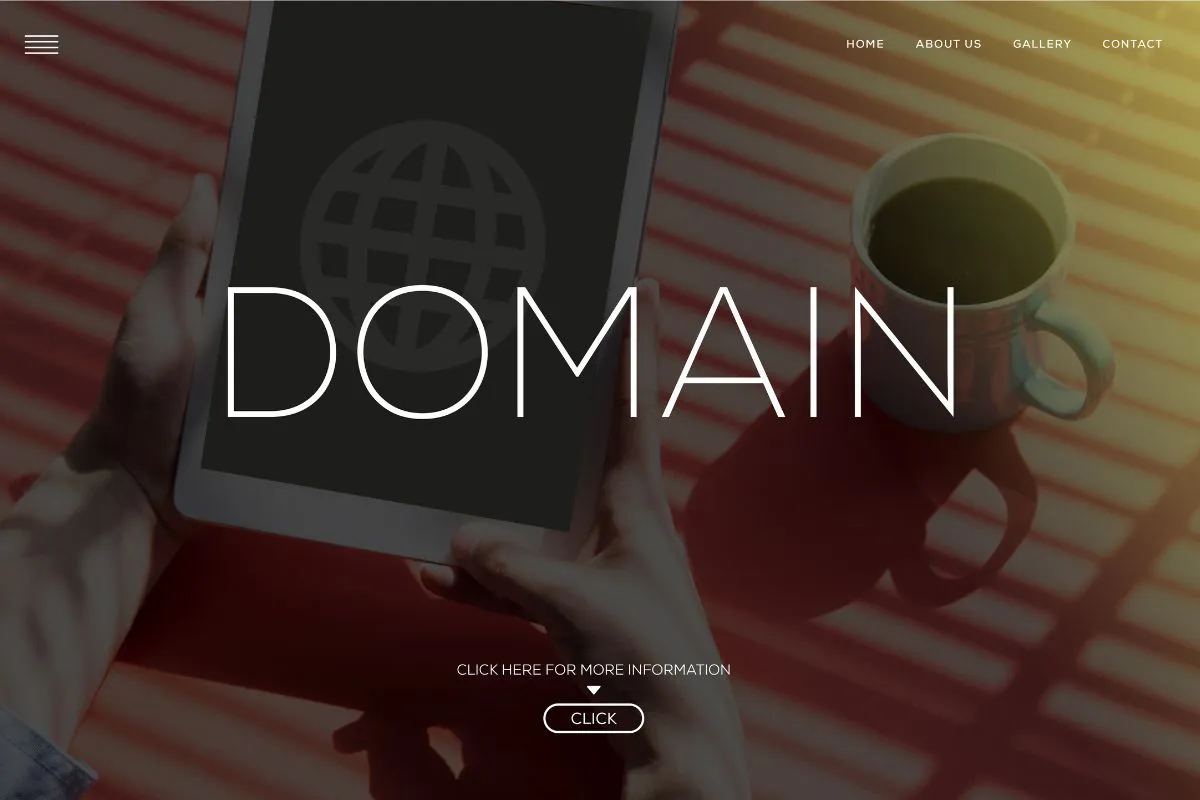 The homepage displays the text 'DOMAIN'.