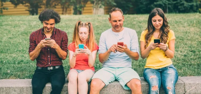 The family uses social media together.