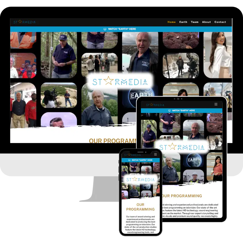 Starmedia website design in different formats.