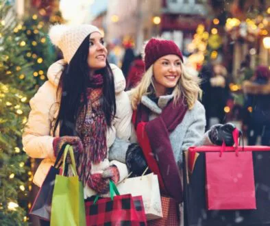 Women shop during the festive season.