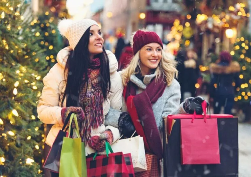 Women shop during the festive season.