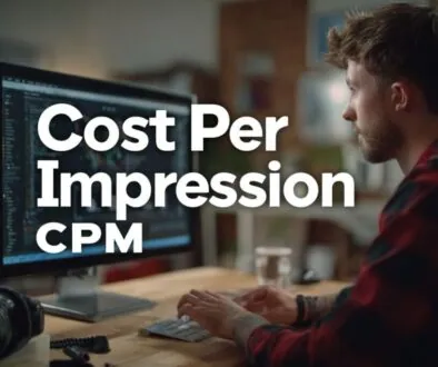 The man is studying how cost per impression works.