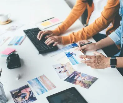 Two people planning their digital marketing campaigns