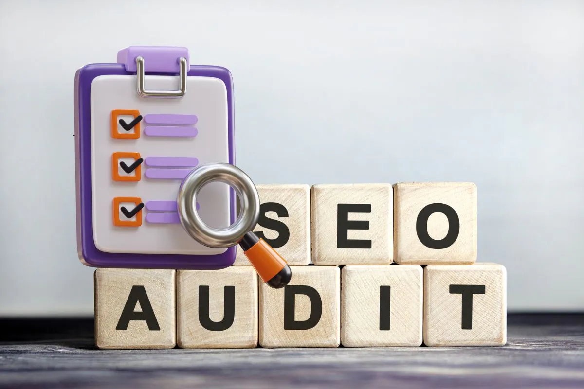 A graphic image of seo audit checklist.