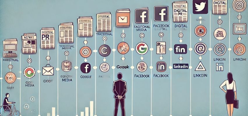 The chart shows the evolution of digital PR.