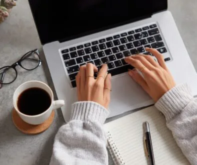 The woman creates content that passes SEO guidelines.