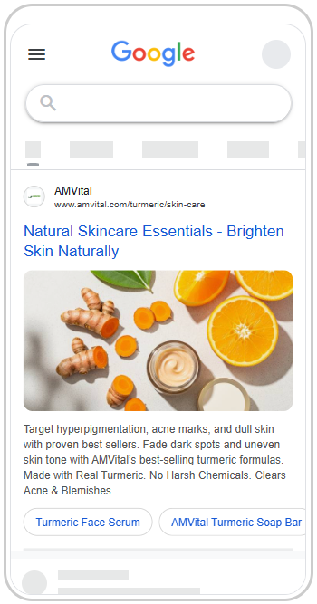 AMVital Google Ads preview.