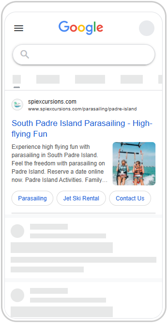 SPI Excursions Google Ads ad preview.