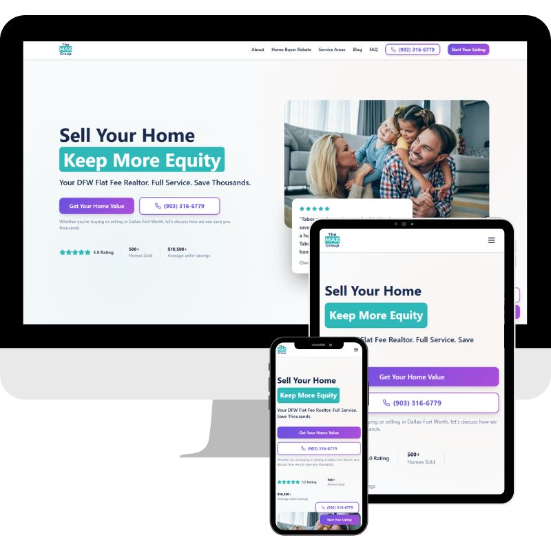 Website design for The Max Group by Correct Digital.